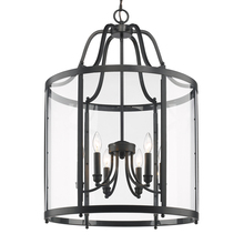  1157-6P BLK - Payton 6-Light Pendant in Matte Black with Clear Glass